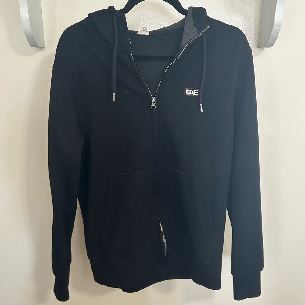American Eagle Outfitters Black Zip-Up Hoodie
